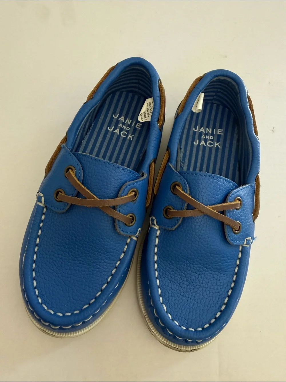 Janie And Jack Blue Boat Shoes Boys Size 10 #Lux-K-SH